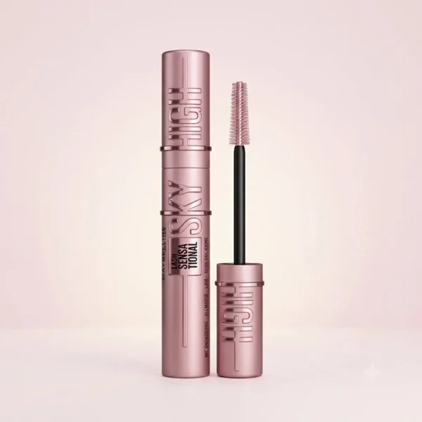 Maybelline Lash Sensational Sky High Mascara Waterproof tube and brush