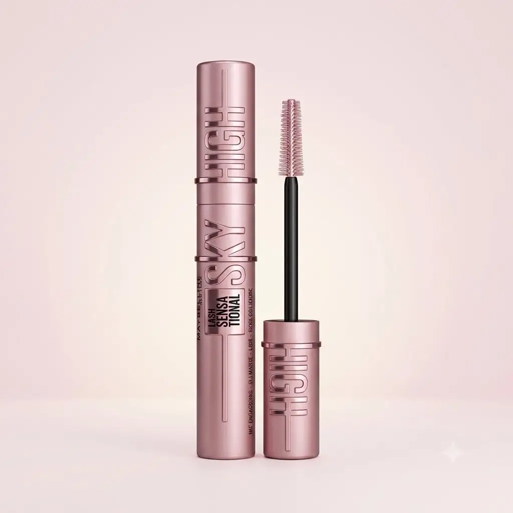 Maybelline Lash Sensational Sky High Mascara Waterproof tube and brush